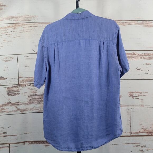 R.M Williams Linen Short Sleeve Shirt Blue Size Small - Picture 2 of 6